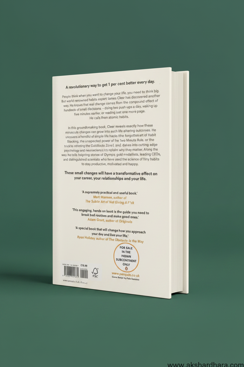 Atomic Habits — Back Cover Product Photo
