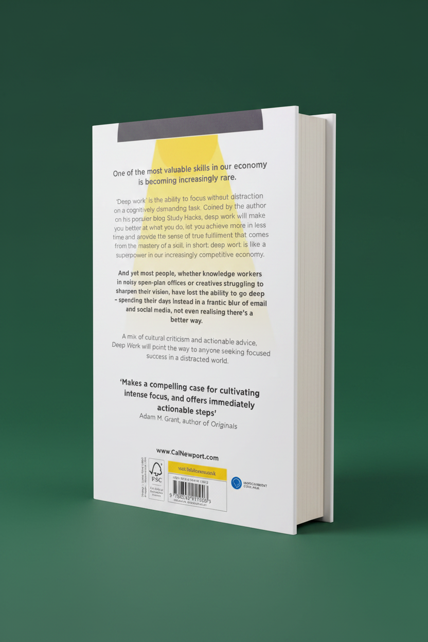 Deep Work — Back Cover Product Photo